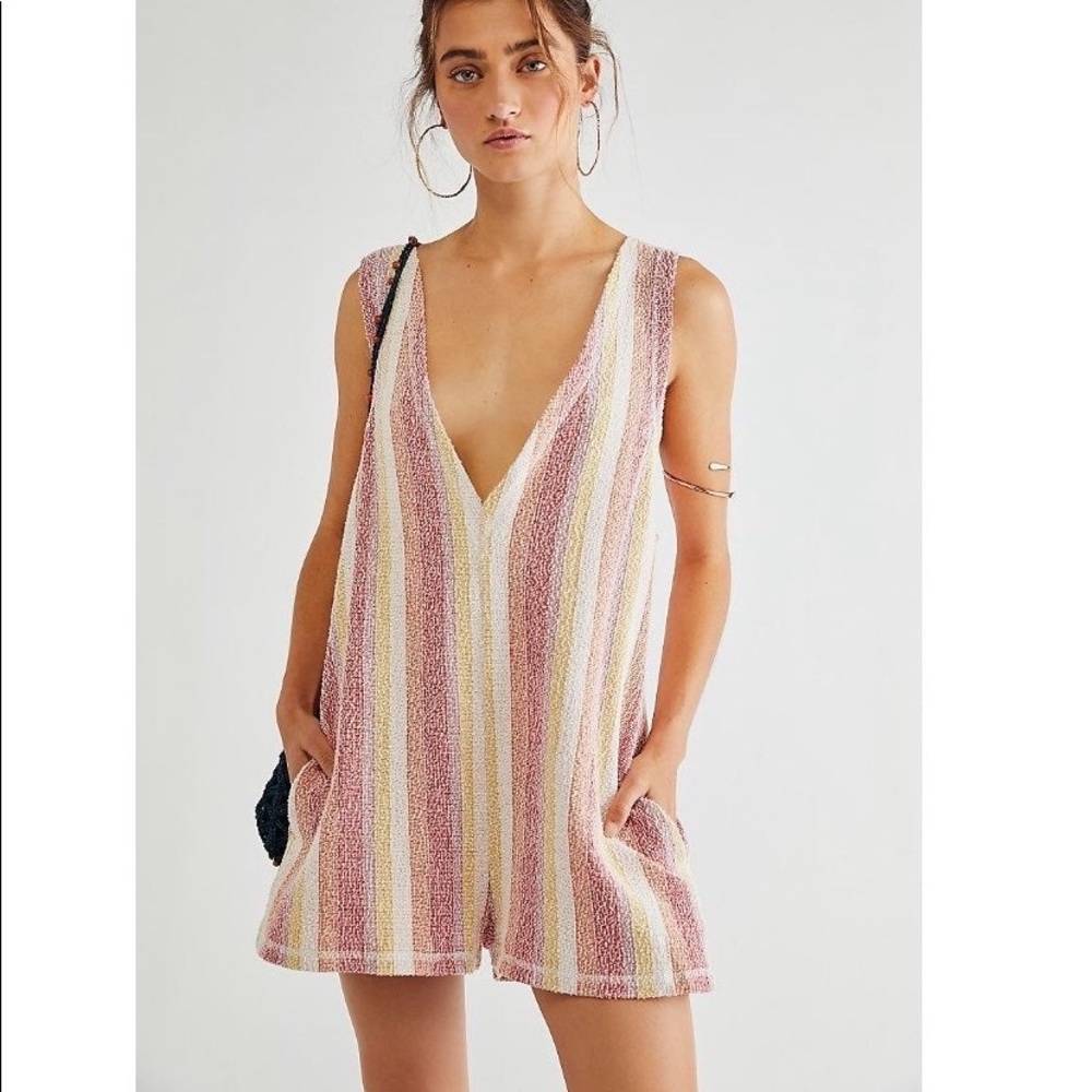 Striped free people romper